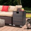 40*40*57cm Iron Frame Gas Bottle Storage Rattan Side Table Brown Gradient