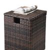 40*40*57cm Iron Frame Gas Bottle Storage Rattan Side Table Brown Gradient