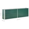 Garden Raised Bed Galvanized Steel 94.5"x15.7"x30.3" Green