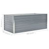 Raised Garden Bed 63"x31.5"x17.7" Galvanized Steel Gray