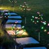 2Pcs Outdoor Solar Light Cherry Blossom Flower Landscape Light Yard Stake Decor Lamp