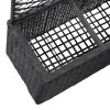 Trellis Raised Bed with 3 Pots 32.7"x11.8"x51.2" Poly Rattan Black