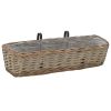 Balcony Planter 2 pcs Wicker with PE Lining 23.6"