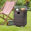 40*40*57cm Iron Frame Gas Bottle Storage Rattan Side Table Brown Gradient