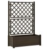 Garden Planter with Trellis 39.4'x16.9'x55.9' PP Mocha