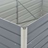 Raised Garden Bed 63"x31.5"x30.3" Galvanised Steel Gray