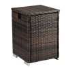 40*40*57cm Iron Frame Gas Bottle Storage Rattan Side Table Brown Gradient