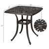 21.3inch Square Garden Cast Aluminum Table Bronze