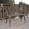 38.5" Cast Aluminum Outdoor Courtyard Decoration Park Leisure Rose Chair XH