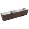 Balcony Hanging Rattan Planter Set 30 inch 2 pcs Brown