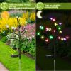 2Pcs Outdoor Solar Light Cherry Blossom Flower Landscape Light Yard Stake Decor Lamp