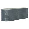 Garden Raised Bed 94.4"x31.4"x31.8" galvanized Steel Gray