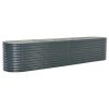 Garden Raised Bed 157.4"x31.4"x31.8" galvanized Steel Gray