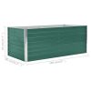 Raised Garden Bed 63"x31.5"x17.7" Galvanized Steel Green