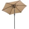 7.5ft Outdoor Patio Umbrella for Inground Pool Balcony Backyard Khaki