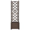 Garden Planter with Trellis 16.9'x16.9'x55.9' PP Mocha