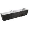 Balcony Hanging Rattan Planter Set 30 inch 2 pcs Black