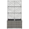 Trellis Raised Bed with 2 Pots 22.8" x 11.8" x 42.1" Poly Rattan Gray