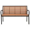 Garden Bench 49.2" Steel and WPC Black and Brown